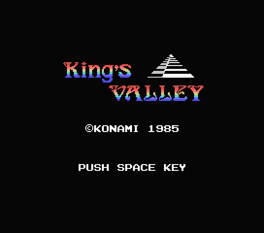 King's Valley title screen for MSX